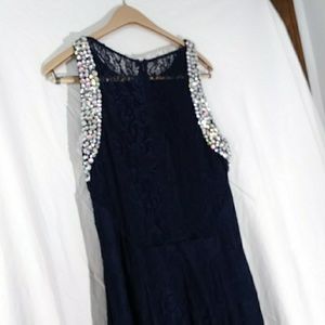 MayQueen Navy Blue Slim Fit Prom/Formal Wear